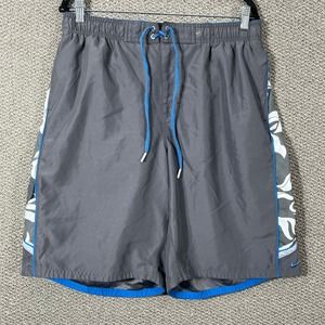 Nike Hybrid Board Shorts Mens XL Gray Floral Drawstring‎ Mesh Lined Swim Beach